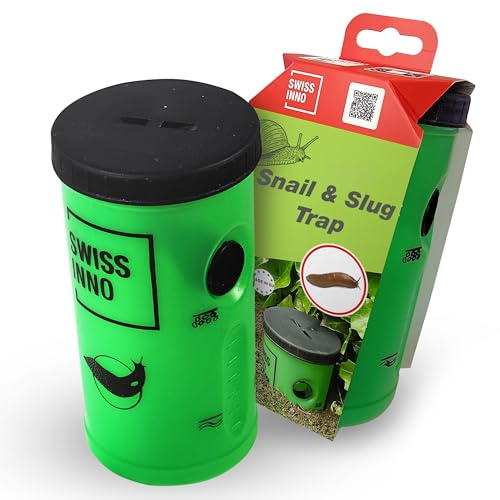 SWISSINNO Trampa para Caracoles de jardín – Reutilizable y Resistente – Captura con Cebo casero – Protección eficaz para huertos y parterres