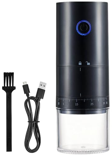 yeeplant Moulin à café USB en céramique, silencieux et automatique avec réglages réglables pour un broyage fin ou grossier