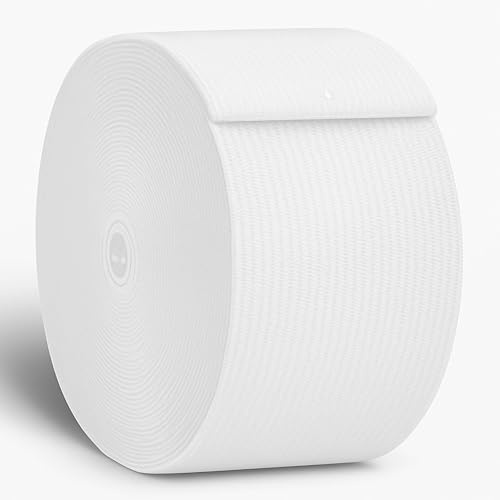 ✮Marque Française✮-CZ Store®- Elastique Couture 6 METRES (6.56 Yards)|Largeur 50 MM|✮Garantie A Vie✮ Ruban Elastique Couture Vetement/Pantalon/Perruque- Elastique Blanc