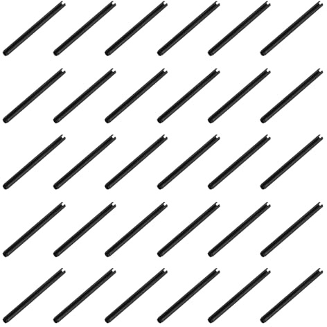 sourcing map 120 pasadores ranurados divididos de 2/25 pulgadas (2 mm) de diámetro. 1-1/5 pulgadas (30 mm) de longitud, pasadores de expansión de tensión de resorte de acero para un cierre seguro