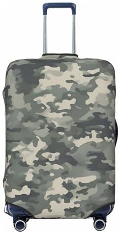 ADAhgu Modische Kofferhülle mit digitalem Camouflage-Druck, personalisierter Gepäckschutz für Reisen und Business, Schwarz , XL