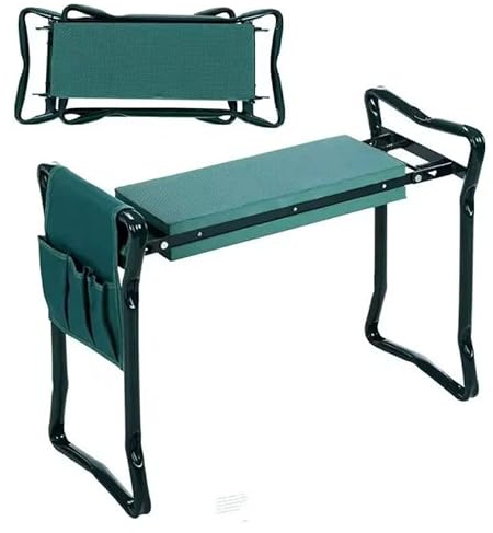 Easy Shopping Garden Kneeler and Seat with Tool Pouch, 2-in-1 Soft Foam Kneeling Pad Foldable Gardening Bench portable,Lightweight Gardening Stool Bench for Gardening
