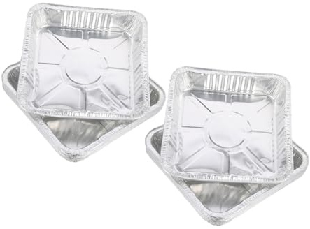 Healifty 20pièces Barquettes Carrées Aluminium De Plat De Cuisson Pour Four Et Barbecue Pour Cuisson Du Pain Maison Des Gâteaux Et Autres Préparations