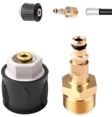 2pcs High Pressure Washer Quick Connect Adapter for Karcher K2 K3 K4 K5 K6 K7 Series M22 14mm Fitting Connector Brass High Pressure Washer Adapter for Hose Pipe Kärcher, Yili, Lutian, Liqi