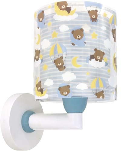 Dalber kinder Wandlampe, Kinderlampe Wandleuchte Baby Teddy Blaue Bären Tiere, 41579T, E27, Blau | Wandleuchte; Kinderzimmer; E27 - 1 x 15W