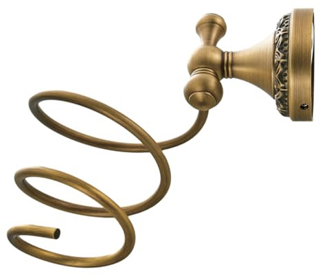 LIFKOME Soporte Diseño en Pelo el Baño para Dorado para Cobre de Secador Proteger en Espiral y Sujetar Dormitorio o Peluquería