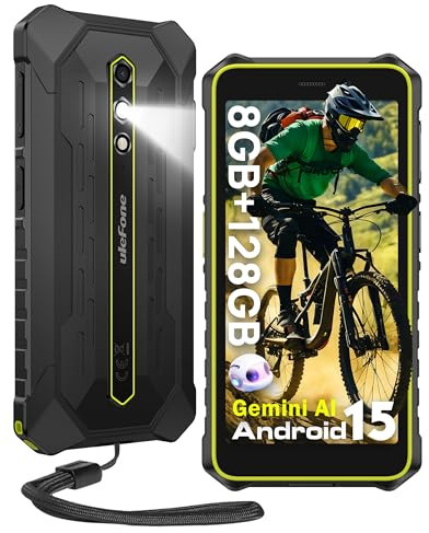 Ulefone Rugking 2 Pro AI Smartphone Incassable Android 15, Octa-Core Telephone Antichoc 8Go+128Go/TF-2To, 5.45'' Corning Glas, 4550mAh, Caméra 13MP, Lampe de Poche/3 Slot/IP69K/GPS-2Ans Garantie
