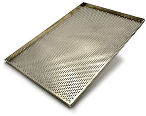Erre4m Backblech mit 5 mm Bohrungen 60 x 40 x 2 cm Höhe aus Aluminium professionell