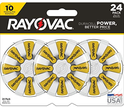 Rayovac Size 10 Hearing Aid Batteries (24 Pack), Size 10 Batteries