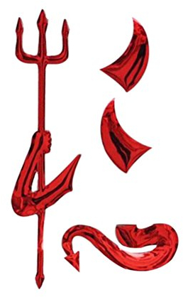 VOSAREA Auto Aufkleber 3D Teufel Rot Dämon Aufkleber Auto Emblem Selbstklebenden dekorative Teufel Autoaufkleber Dekoration, 15x6 cm