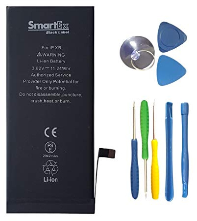 Smartex® Black Label Batterie Compatible avec iPhone XR + Outils de réparation - 2942 mAh | Garantie 2 Ans