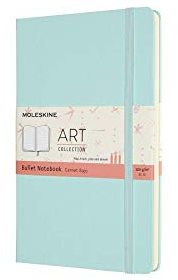 Moleskine, Taccuino Bullet Collezione Art, Blocco da Disegno, Quaderno da Disegno, Pagine Bianche o a Righe, Copertina Rigida, Formato Grande 13x21 cm, Colore Acquamarina