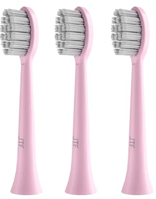 JTF 3 Testine di Ricambio per JTF Spazzolino Elettrico Sonico Adatte per Modello P200 per Denti e Gengive Sensibili, Singolarmente Confezione da 3(Rosa)