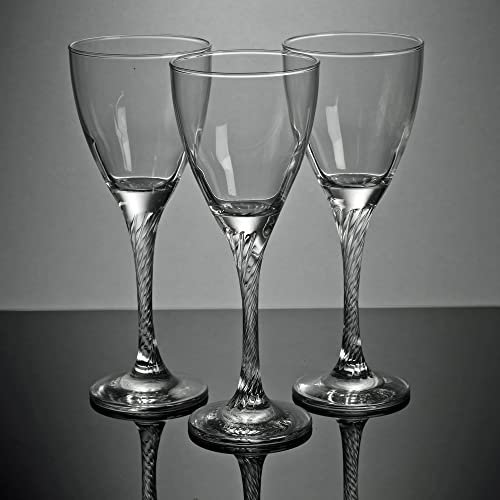 Queensway Home & Dining 3 6 pc Twist Stem White Red Wine Decorative Glasses Set Cups Dinner Party Goblets (3)