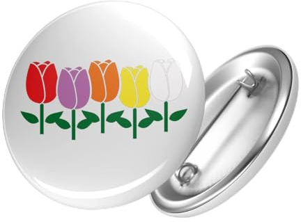 Huuraa Ansteckbutton Tulpen Blüte Geschenk Größe 59mm Tulpen Accessoire