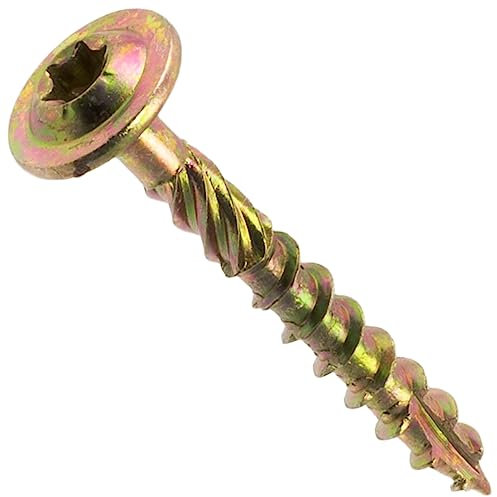 AERZETIX - C67443 - Lot de 100 Vis à bois Ø5x40mm à tête large bombée - à empreinte étoile Т25 - en acier zingué - menuiserie, contreplaqués, agglomérés, mélaminés