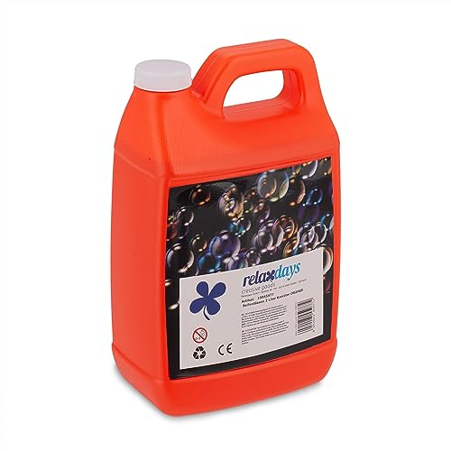 Relaxdays Seifenblasen Nachfüllkanister, 2 Liter Seifenblasenflüssigkeit, Seifenlauge für Seifenblasenmaschine, orange