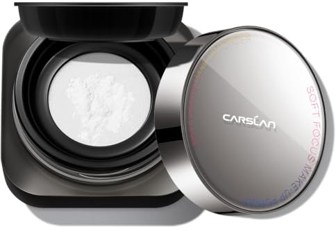 CARSLAN 1.0 Soft Focus Loose Setting Powder, Waterproof, Matte, Oil Control, Shine Free, Talc-Free Face Powder Makeup, 24H Longwear Finishing Powder, 02 Translucent For Oily