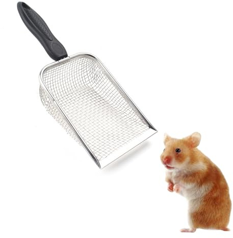 MEISH Hamster Sand Bath Scoop Litter Cleaner Corner Scoop Filtering Mesh Fine Holes Scoop Hamster Residue Excrement Shovels for Cleaning Tool