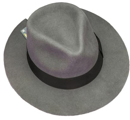 Bowlerhut für Herren und Damen, Wolle, großer Kopf, Jazzhut, einfarbig, Party, Herren, Fedora-Hut, Grau, Größe S, Grau, Einheitsgr��e