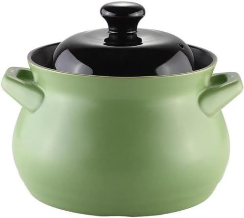 Grande cocotte avec couvercle, couvercle à double poignée en céramique pure, soupière, soupe, cocotte ronde en céramique, casserole en argile, pot en terre cuite/ustensiles de cuisine en céramique/-B