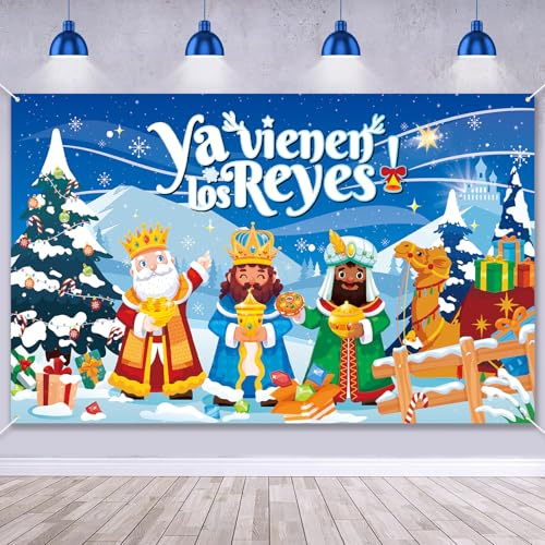 Qpout Bereits kommen die Könige Banner Dekoration Könige Frohe Weihnachten Wand Dekoration Könige Weisen Innen Außen Weihnachten Könige Hängen Balkon Könige Heilige Drei Könige 73 x 43 Zoll