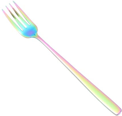 Amosfun Forchette Da Colorate in Acciaio Inossidabile Stoviglie Per Cibo Occidentale Forchette Per Servire Frutta e Dessert Design e Set Da 1 Pezzo