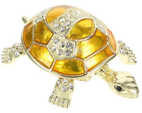 Warmhm Schmuckschatulle in Schildkrötenform Dekorative Schildkrötenfigur Aufbewahrungsbox Aus Metall Für Ohrringe Und Schmuck Zinklegierung Mit Emaille-oberfläche Für