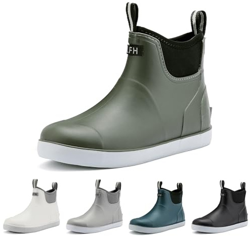 zaxunai Bottes de Pluie Homme, Caoutchouc de Sécurité Bottine, Original Antidérapant étanche Boots Chaussures