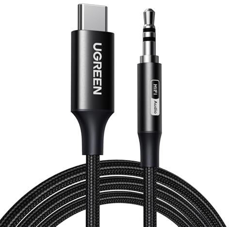 UGREEN USB C auf Klinke Aux Kabel, aux auf usb c klinke Kabel mit DAC Chip 384khz/32bit für iPhone 17/17 air/17 pro/17 pro max, S25/S25 Plus/S25 Ultra usw. (2M)