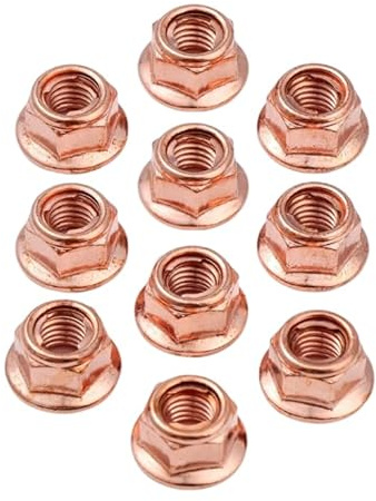 10x Copper Collar Exhaust Manifold Nuts M8 x 1.25 for VW Seat Skoda N90894601