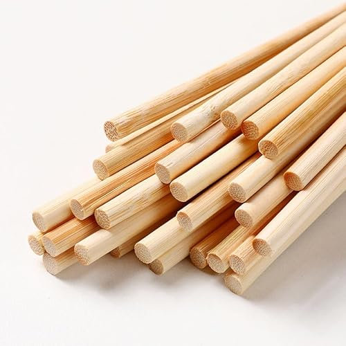 WANYI 100 Stück Holzstäbe Holzstab, Holzstäbchen zum Basteln Rundholz 5mmx300mm Rundhölzer Holzstange Bastelstäbe für DIY Handwerk Basteln Dekoration