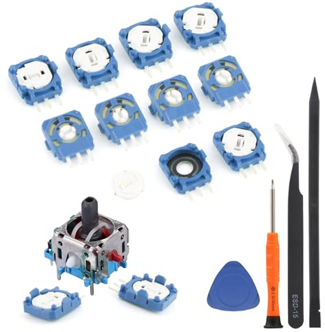 RongZy 10 Stück für PS5 2K3 Ohm Trimmer Potentiometer Ersatz für Sony PlayStation 5 Trim Pot Widerstand Modul Sensor für ALPS Analog Joystick Zubehör Reparatur Teile mit Werkzeug Tools(Blau)