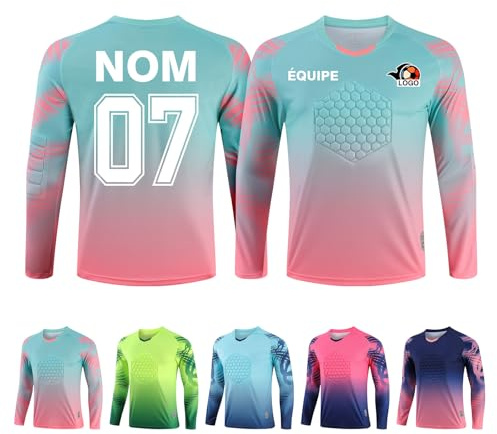 LAIFU Maillot de Gardien de But personnalisé, Nom personnalisé, Nom de l'équipe, Logo du numéro Maillot de Gardien de But