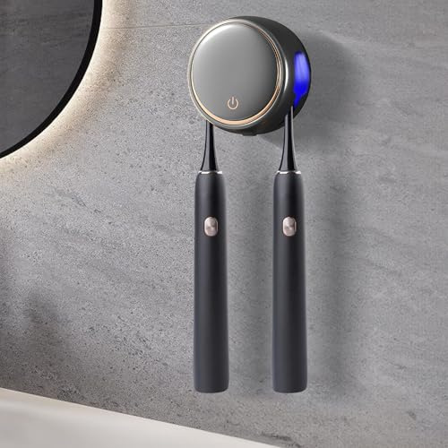 UV-Zahnbürsten Sanitizer mit UV-C-Desinfektion zur Wandmontage, Zahnbürstenhalter Fasst Zwei Bürsten, Ideal für Reise und Familiengebrauch, Geschenktauglich für Männer und Frauen