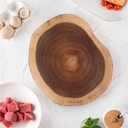 Tagliere Di Formaggi Tagliere rotondo in legno for formaggi - Reversibile, senza giunzioni, tagliere for salumi, piatto da dessert, vassoio for bistecca Per Formaggi E Torte(L)