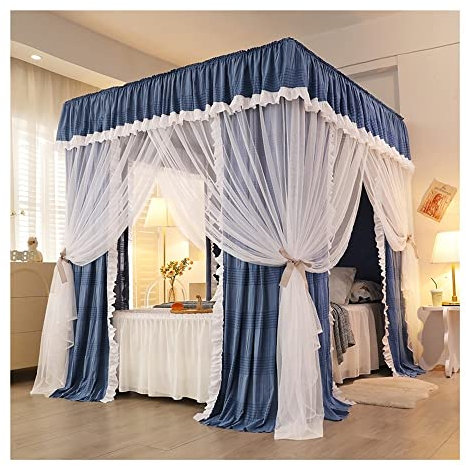 XDAWQP Betthimmel-Moskitonetz für 1,8 m/6 Fuß Bett, Doppelbett-Luxus-Betthimmel, staubdichter und winddichter Bettvorhang,Stil 1 1,8 x 2,2 x 2 m