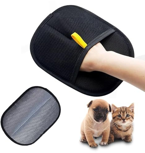 Generisch 2 Stück Tierhaarentferner Handschuh, Fellmagnet Handschuhe, Hair Remover Glove Doppelseitig für Katzen Und Hunde, Wiederverwendbare Fellpflegehandschuhe für Haustiere