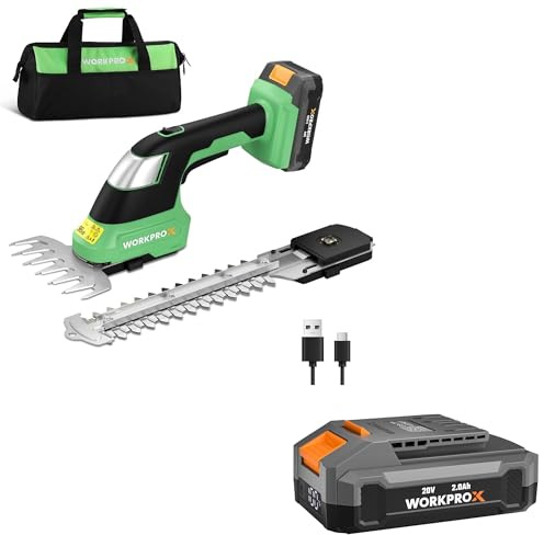 WORKPROX 20V 2.0Ah Li-Ion Battery Pack & WORKPROX 20V Cordless Trimmer