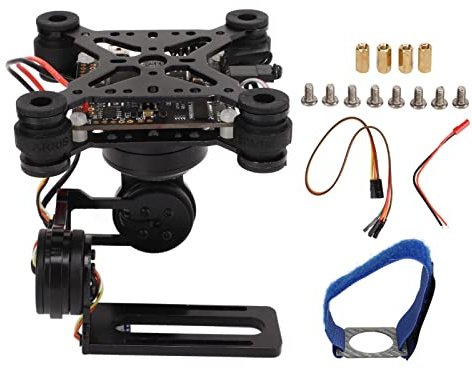 QWUUYEC Stabilizzatore della fotocamera a 3 assi - Gimbal in metallo senza spazzole con lega di alluminio CNC, ultra leggero per droni FPV stabili e filmati di fotocamera
