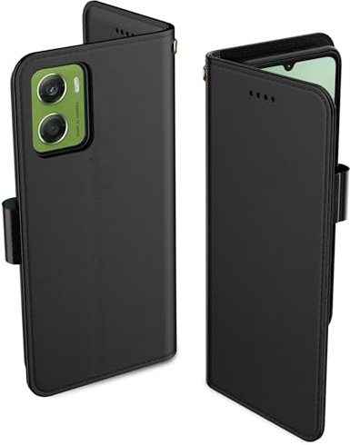 Aiziki Handyhülle für Moto G06/G06 Power Tasche, RFID Leder Klappbar Schutzhülle Tasche Wallet Brieftasche Cover Flip Case [Kartenfächern] Kompatibel mit Moto G06/G06 Power Hülle -Schwarz
