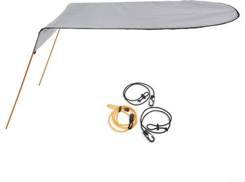 Yhenlovtt Sun Shade Canopy for Plus Canoe Waterproofed Uv Protection Awning Top Cover for Single Person Compact Featherweight Oxford Fa (GREY)