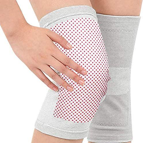 POENVFPO Ginocchiere Autoriscaldanti, Fibra Chimica con Calore Circolante per Comfort e Calore Articolari, Supporto per Basket e Sport all'aria Aperta (GREY #06)