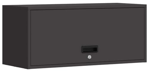 Tomostar Armoire Murale de Rangement Garage, Armoire Suspendue à Outils en Métal pour Atelier Garage Noir 80x33x35 cm