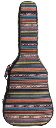 AMEEDA Gitarrfodral 100 cm elgitarrväska etnisk stickstil klassisk akustisk fodral förtjockad intern vattentät ryggsäck, Flerfärgade, One Size, En stil