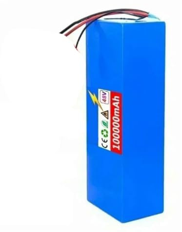 Batería para Bicicleta Electrica 48V 100Ah 13S4P Recargable Batería De Alta Potencia E-Bike Batería Impermeable PVC con Cargador para 50W-1050W Motores 48V 100Ah,XT60+T