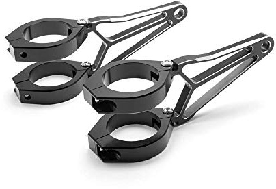 Alchemy Parts Gabel Montiert Motorrad Scheinwerfer-Halter 56mm - 57mm Razor Stil Hochwertig CNC Bearbeitet Aluminium - Paar