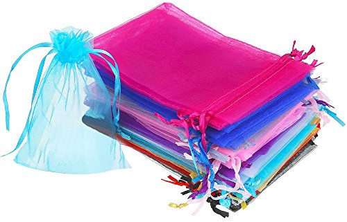 Boshen Organza-Geschenkbeutel, transparent, Netzstoff, für Schmuck, Hochzeit, Party, Weihnachten, 7,6 x 10,2 x 15,2 cm, 12,7 x 17,8 cm, 100 Stück