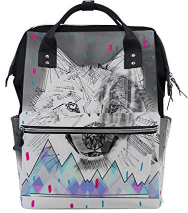 MONTOJ Wolf and Rose Canvas Reisetasche Campus Rucksack One Size 7
