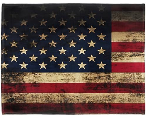 YISUMEI Decke 100x150 cm Kuscheldecken Sanft Flanell Weich Fleecedecke Bettüberwurf Vintage amerikanische Flagge Grunge